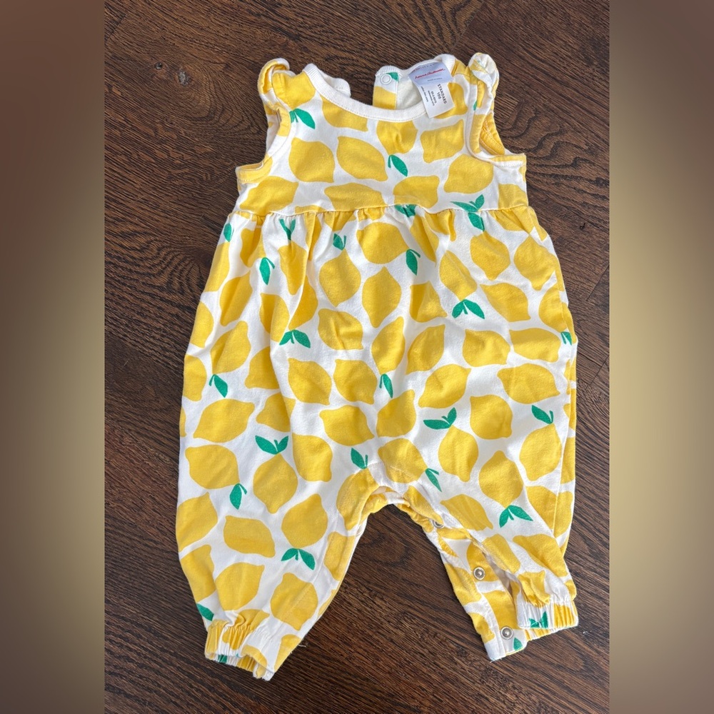 Hanna Andersson Lemon Cotton Romper 3-6 months